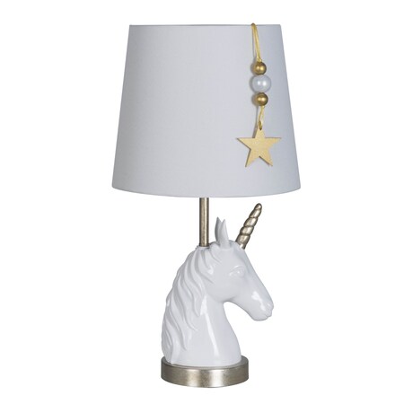 LampsPerSe LPS-303 Table Lamp Set, Glossy White & Bronze Gold